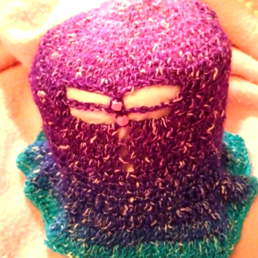 NEW Dragonfly Crochet Bucket Hat Girls Soft! HANDCRAFTED